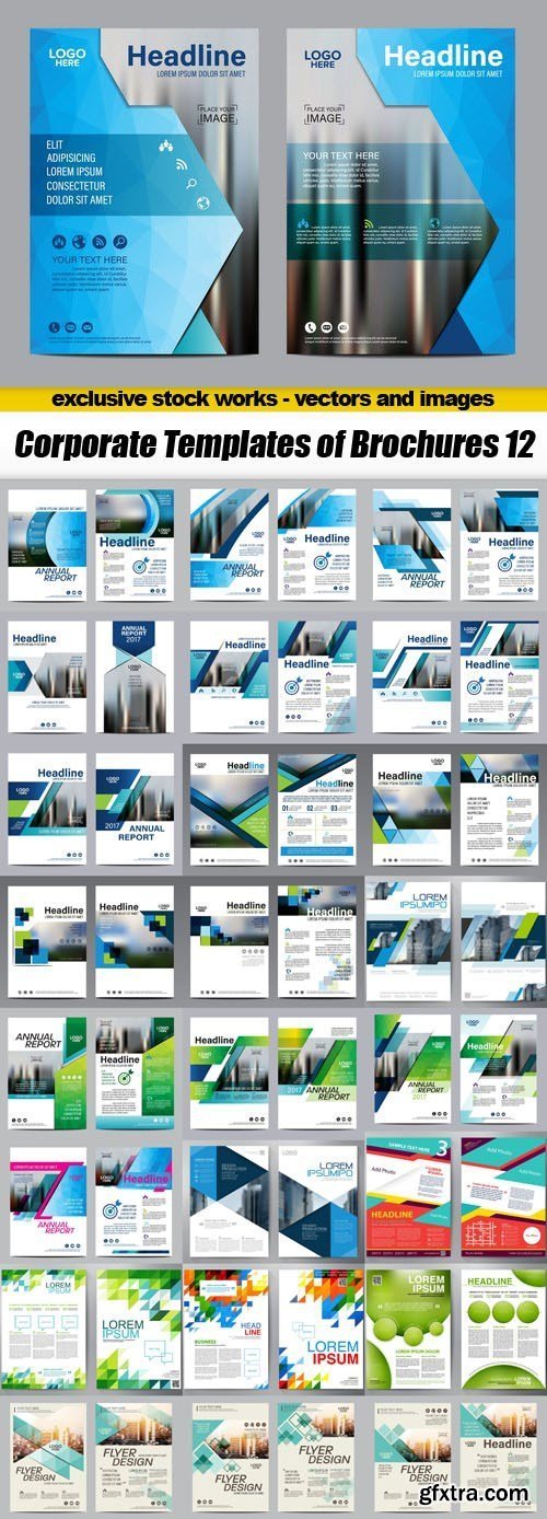 Corporate Templates of Brochures 12 - 25xEPS