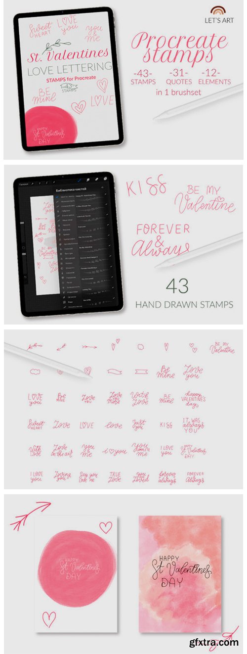 Valentine\'s Day Procreate Stamps. Love 6142807