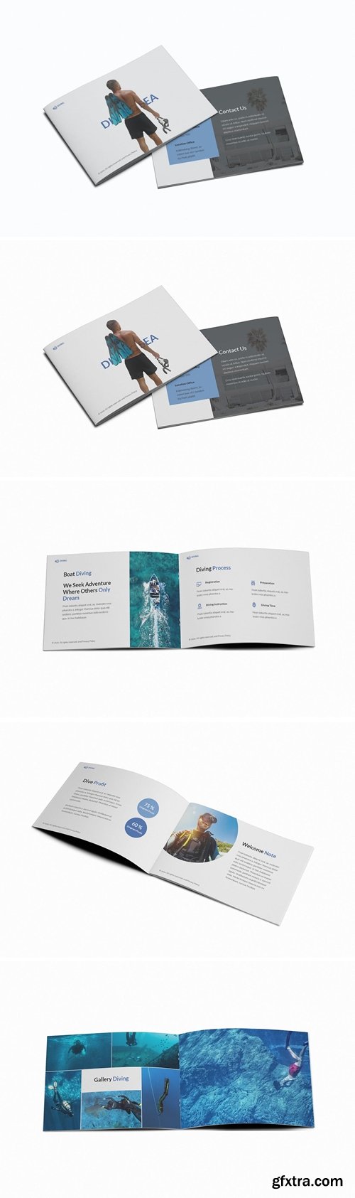 Diving School A5 Brochure Template