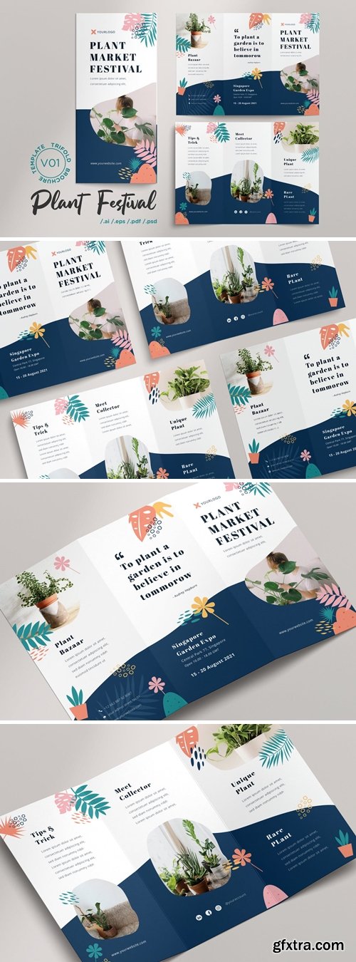 Trifold Brochure Vol.01 Plant Market Festival