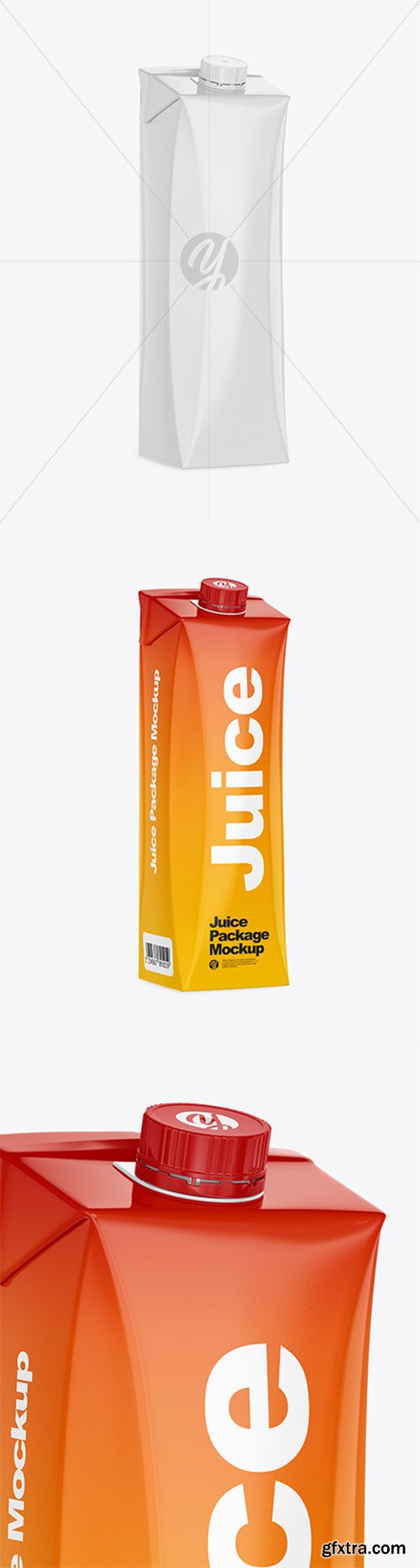 Glossy Juice Carton Package Mockup 59566