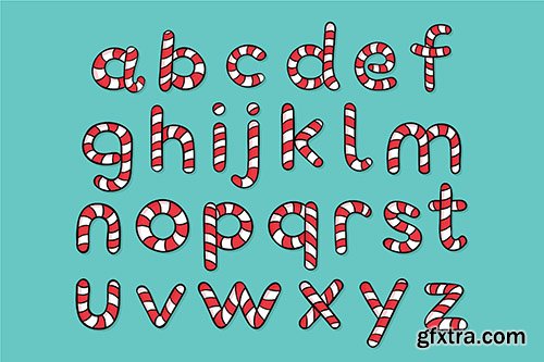 Candy cane christmas alphabet