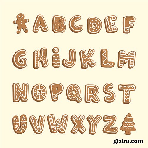 Gingerbread christmas alphabet