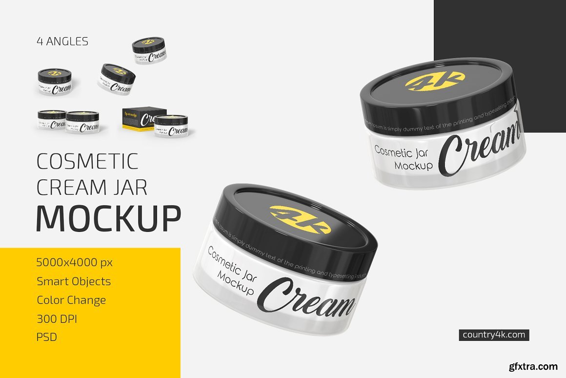 Download CreativeMarket - Cosmetic Cream Jar Mockup Set 5501866 » GFxtra