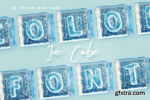 Ice Cube - 3D Color SVG Font