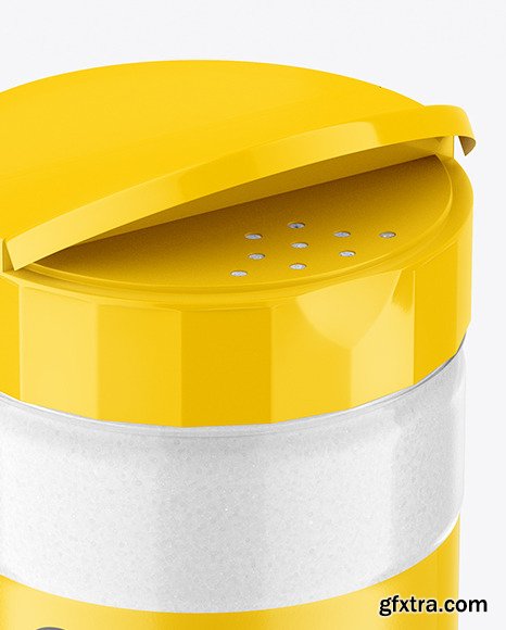 Glossy Clear Jar with Salt Mockup 68704