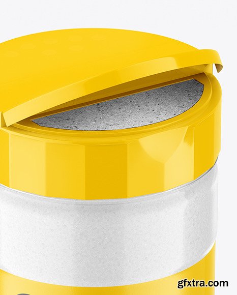 Glossy Clear Jar with Salt Mockup 68704