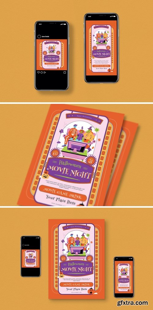 Halloween Movie Night Flyer Pack