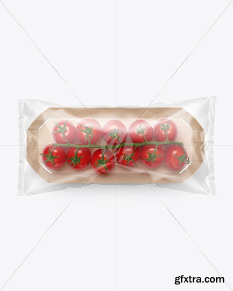 Kraft Paper Tray With Сherry Tomatoes Mockup 68543