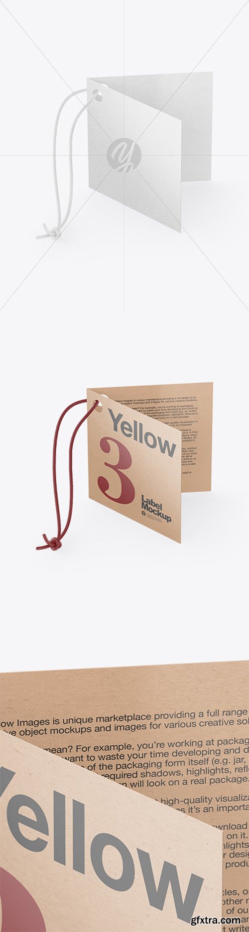 Kraft Folded Label With Rope Mockup 66562