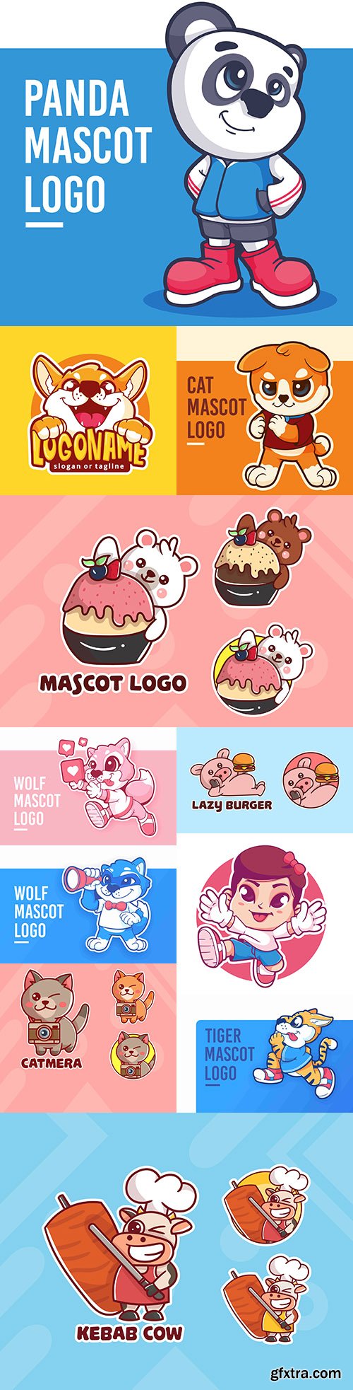 Emblem mascot and Brand name logos design 16
