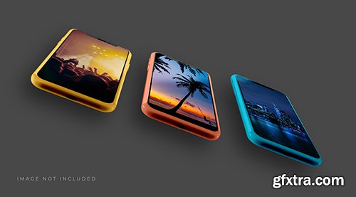 Realistic 3d smartphone mockup 18 PSD