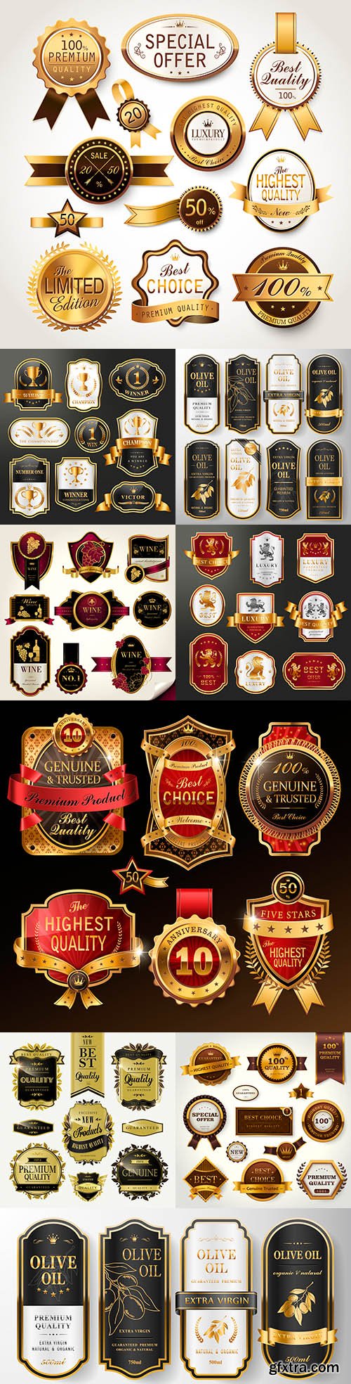 Luxury premium gold badges and labels collection 10
