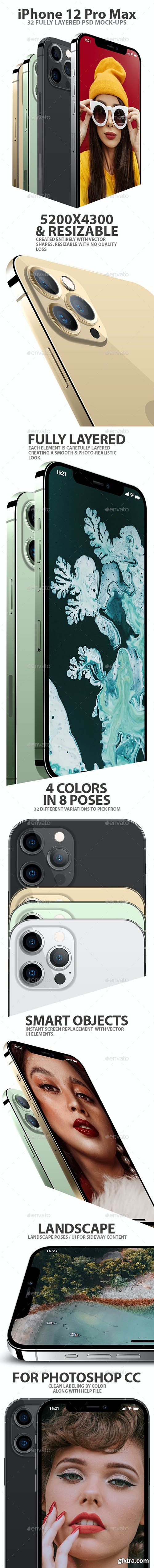 GraphicRiver - iPhone 12 Pro Layered PSD Mock-ups in 4 Colors 28986984