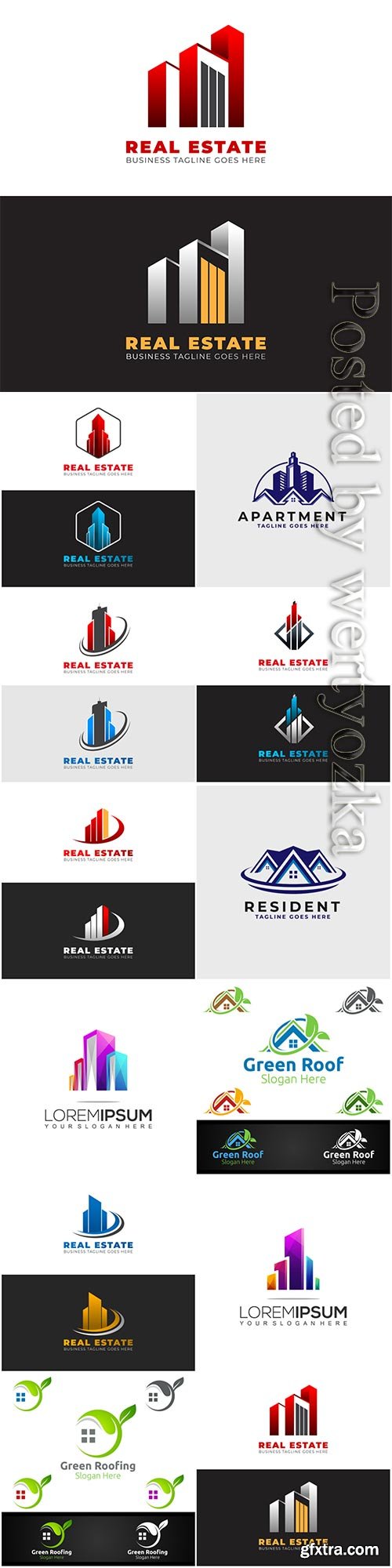 Estate logo template design with modern shapes