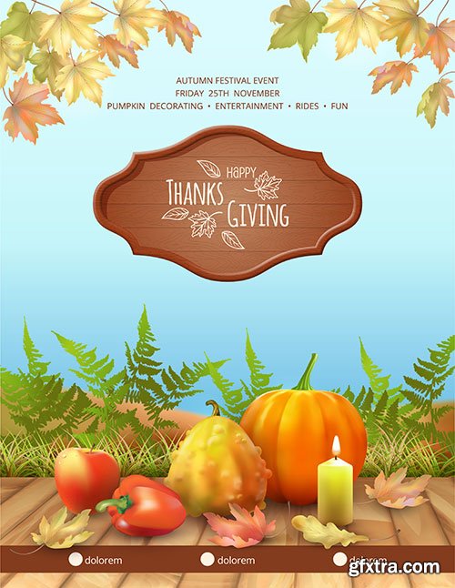 Happy thanksgiving vector card