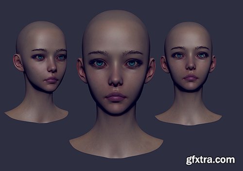 Cuberbrush - Cute Girl Head