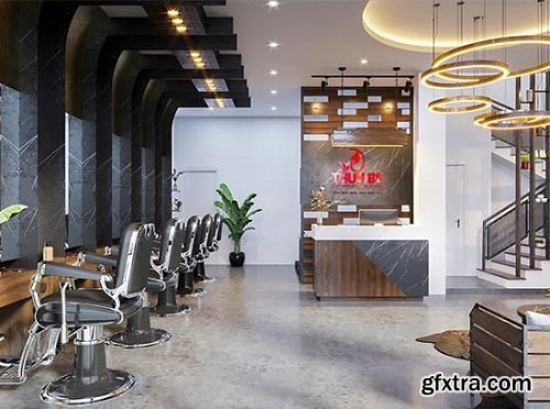 Beauty Salon 3D Interior Scene