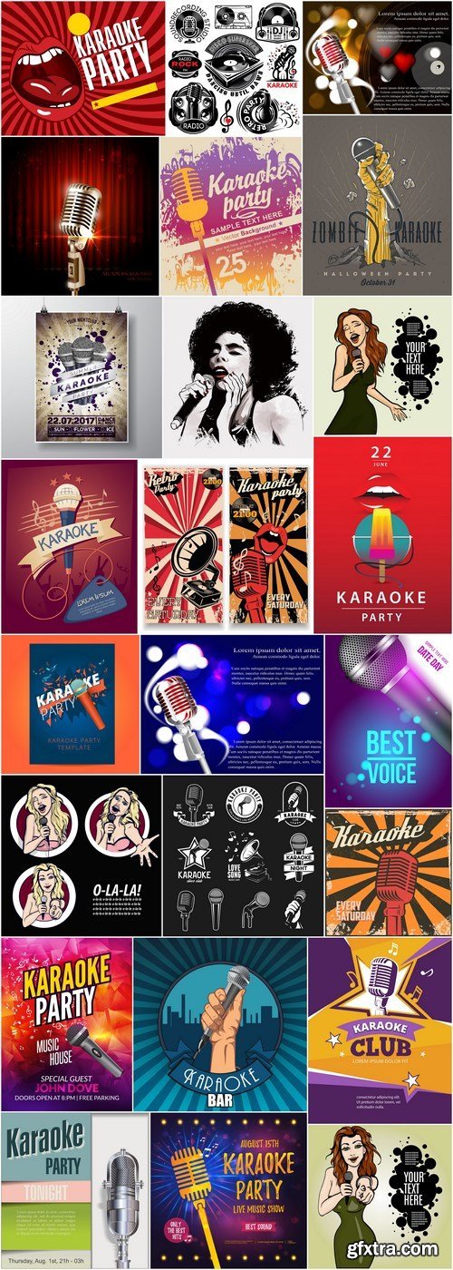 Karaoke Design Elements and Template - 24xEPS