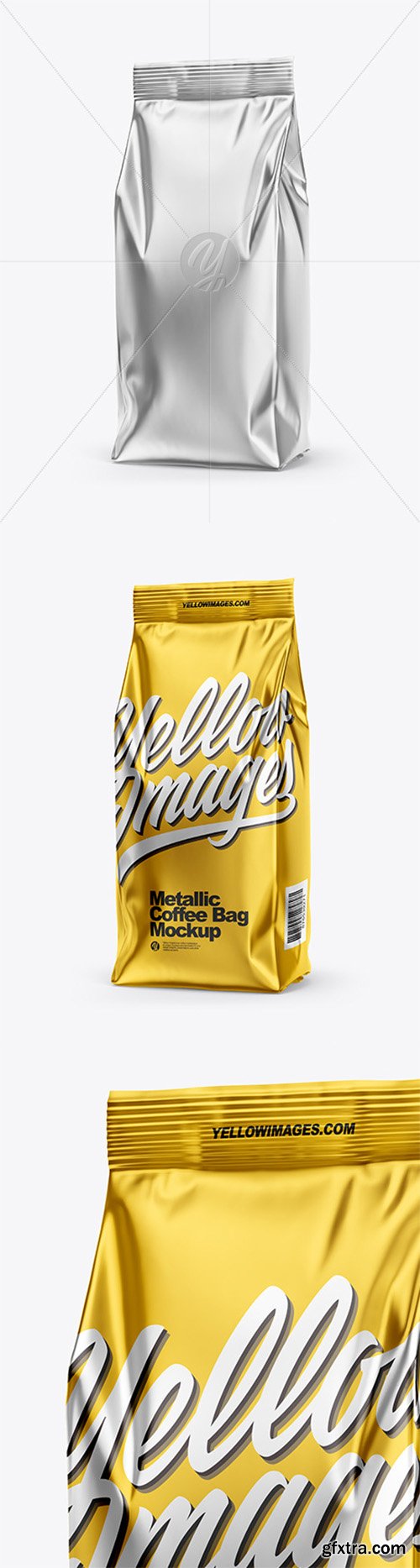 Metallic Coffee Bag Mockup - Half Side View 66549