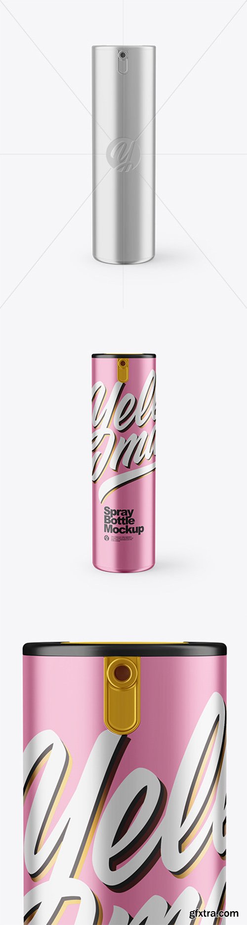 Metallic Spray Bottle Mockup 66526