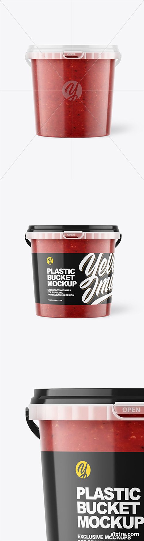 Plastic Bucket with Sauce Mockup 66646