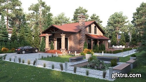 Resort Home 3D Exterior Scene