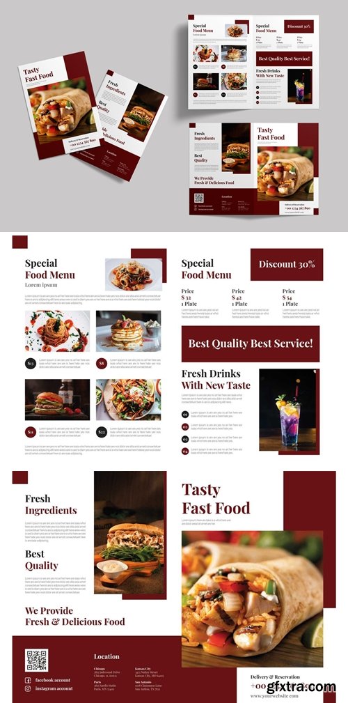 Tasty Fast Food - Bifold Brochure