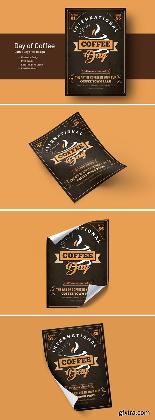 International Coffee Day Flyer Template