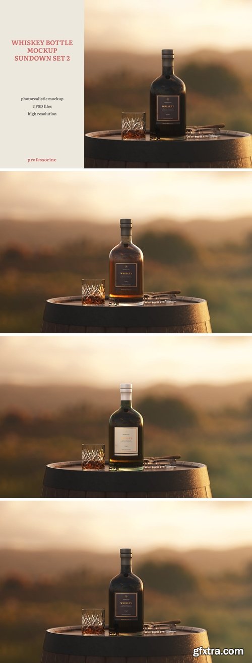 Whiskey Bottle Mockup - Sundown Set 2