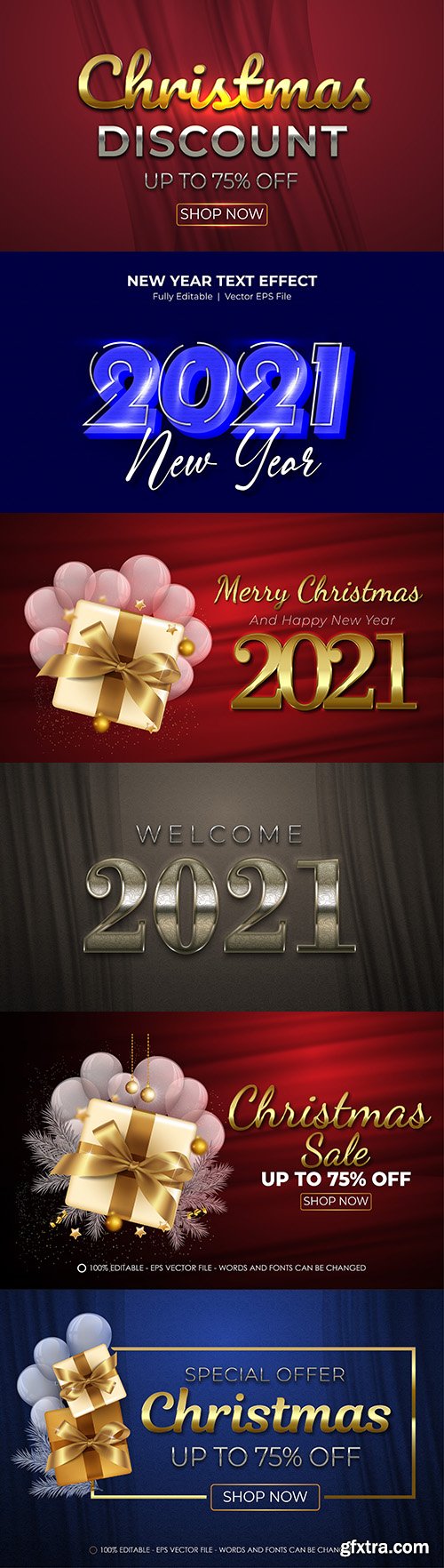 Christmas Editable font effect text collection illustration design
