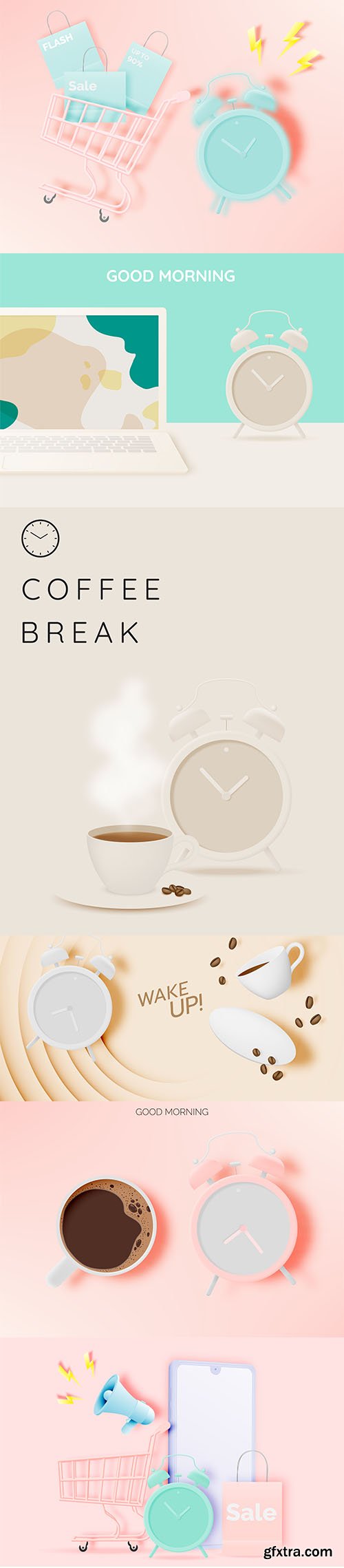 Coffee break background with coffee cup