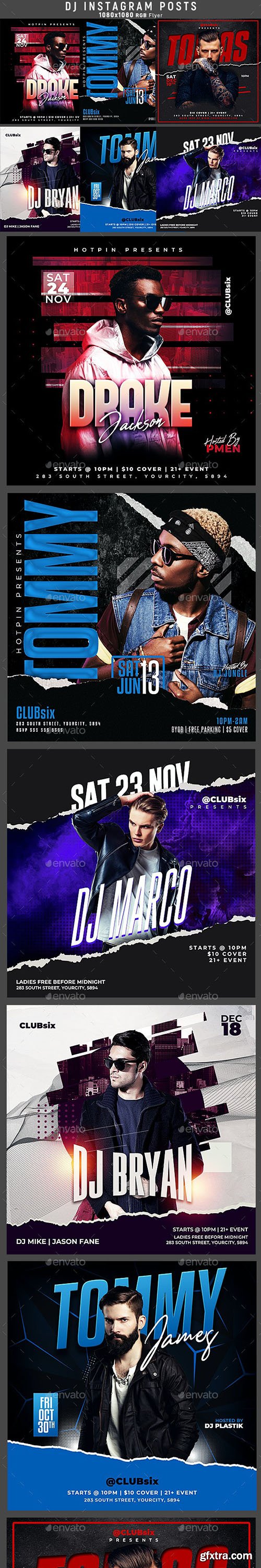 GraphicRiver - 6 Dj Flyer Instagram Posts 28665080