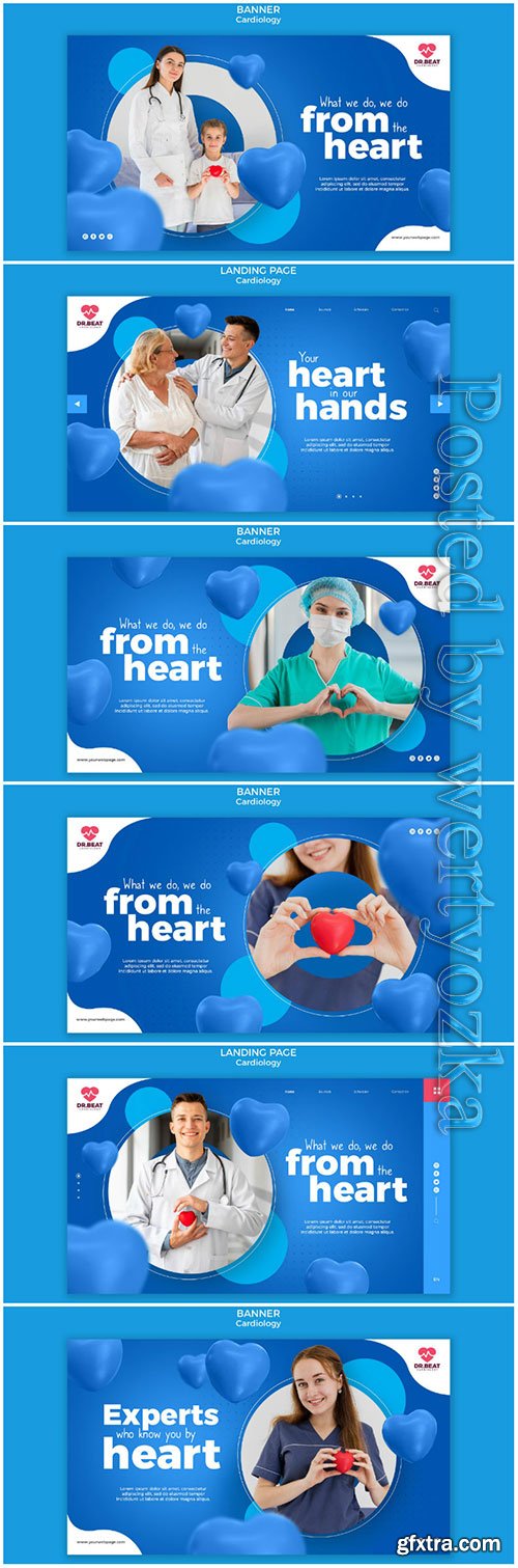 Medic holding a toy heart banner web template premium psd