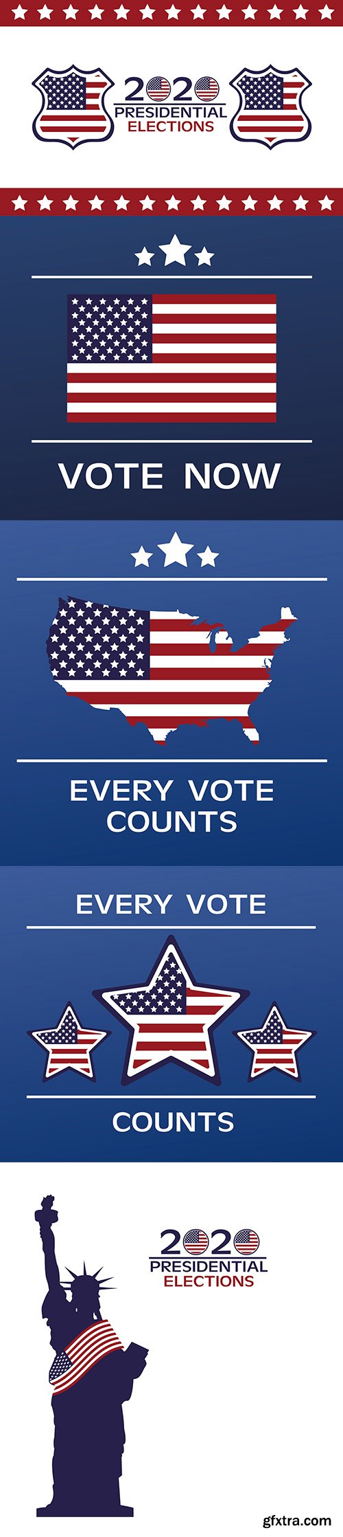 Usa elections day poster with flag in stars