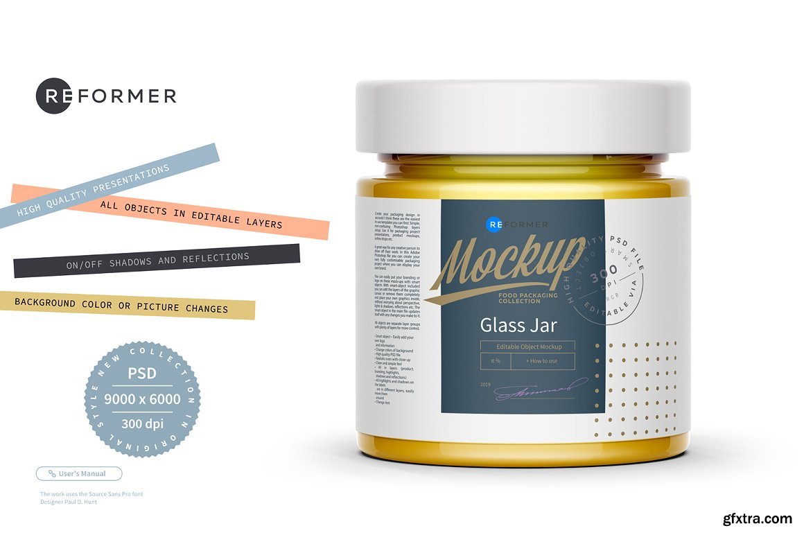 CreativeMarket - Glass Jar with Honey Mockup 5502736 » GFxtra