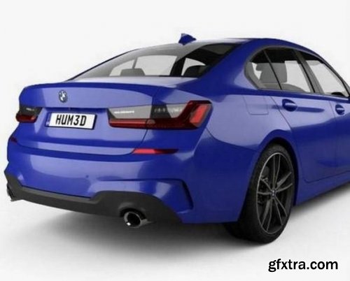 BMW 3 Series M-Sport sedan with HQ interior 2019 3D Model