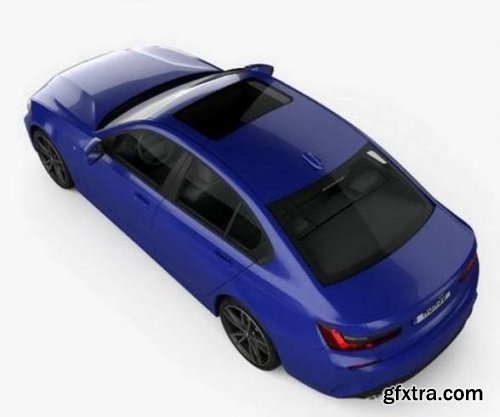 BMW 3 Series M-Sport sedan with HQ interior 2019 3D Model