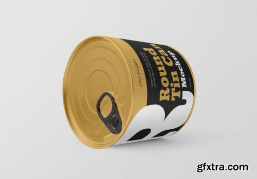 Round tin can mockup