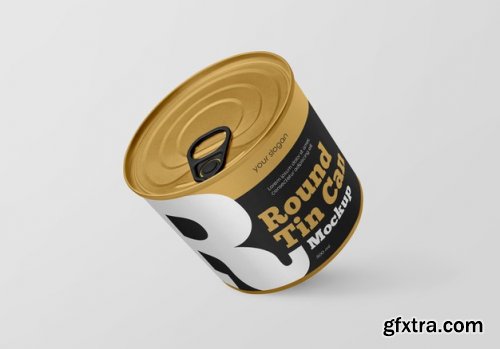 Round tin can mockup