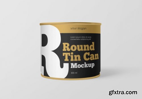 Round tin can mockup