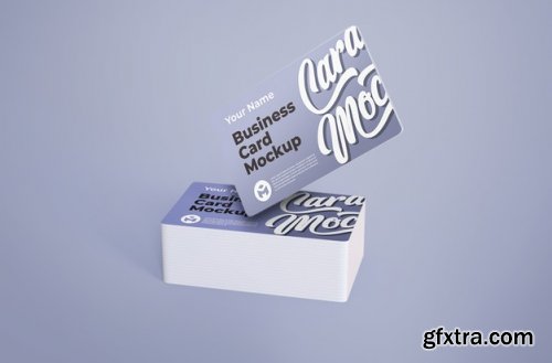 White smartphone with business card mockup