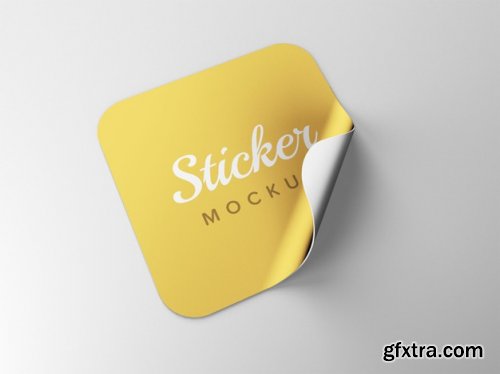 Close up on sticker mockup