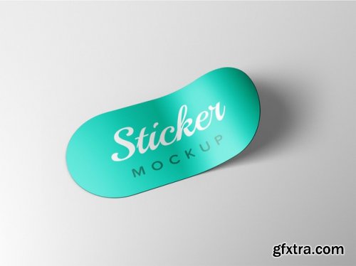 Close up on sticker mockup