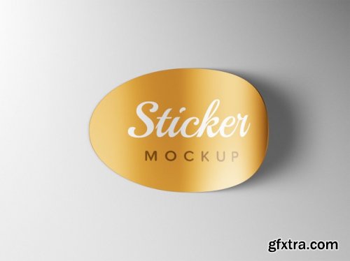 Close up on sticker mockup