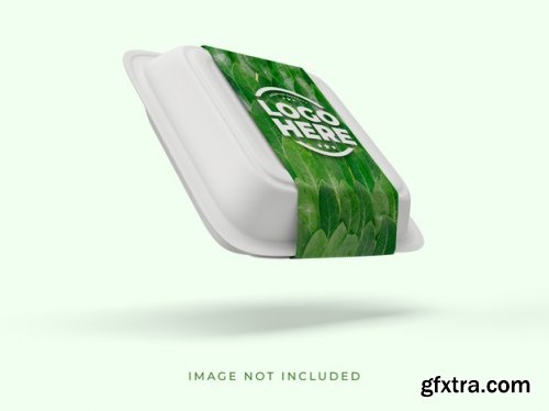 Close up on realistic take away box mockup