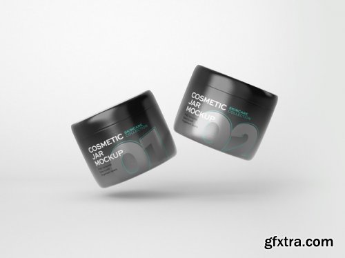 Cosmetics tube and jar mockup