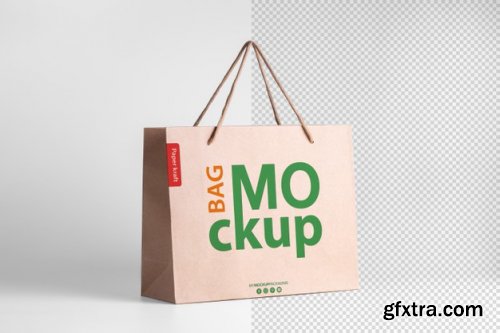 Paper shopping bag mockup