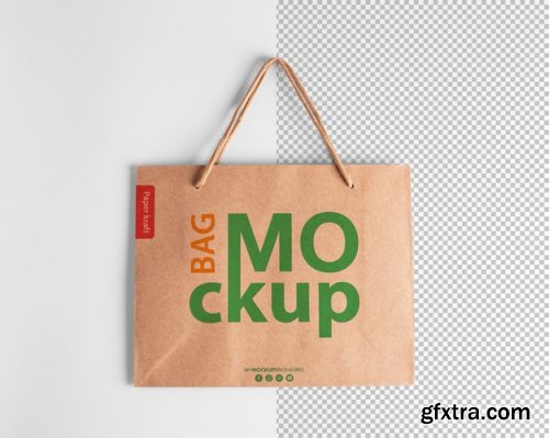 Paper shopping bag mockup