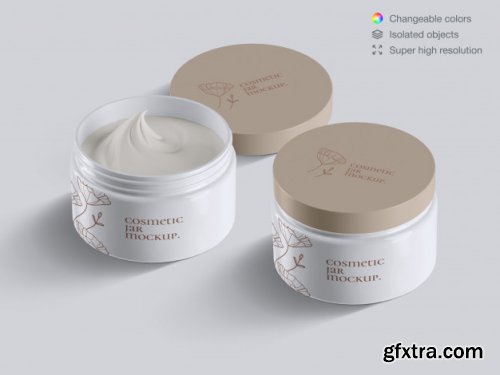 Download Plastic Cosmetic Face Cream Jars Mockup Gfxtra